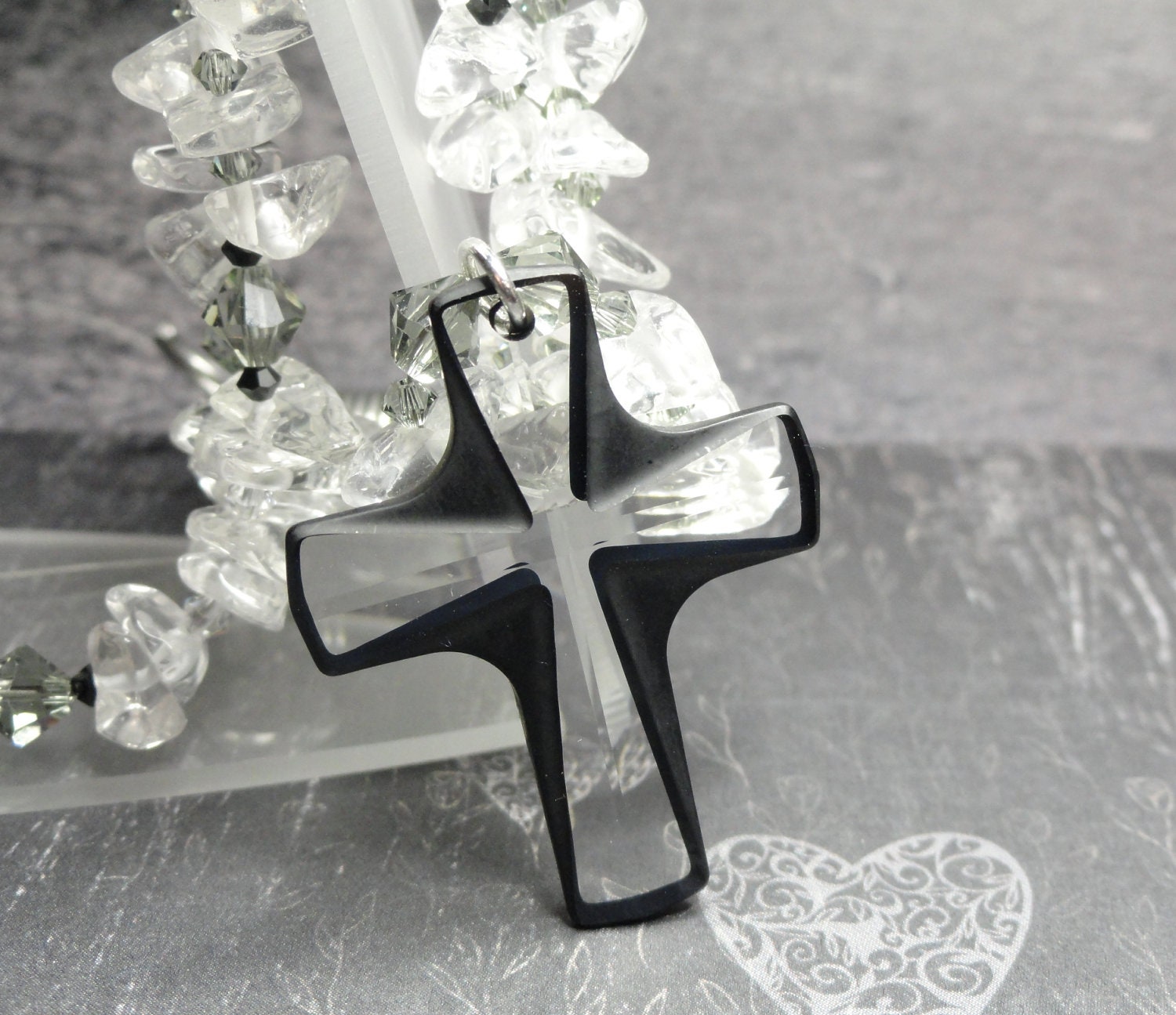 Crystal Cross Rear View Mirror Suncatcher