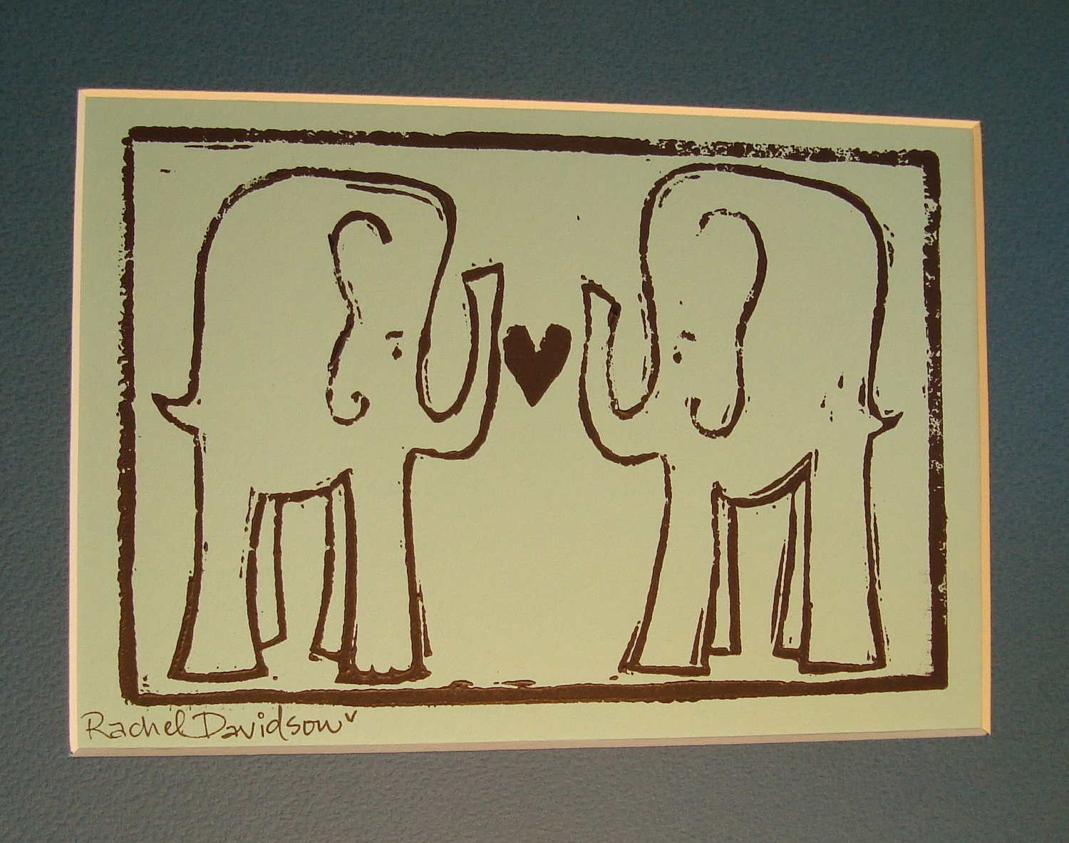 Always Remember To Never Forget to Love Me-Mixed Media Linocut 5 x 7 in 8 x 10 Mat