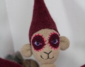 Cranberry the lion bear gnome boy in recycled merino and cashmere