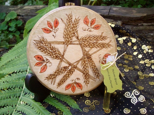 Made to Order Wheat Pentacle Mabon Altar Tile