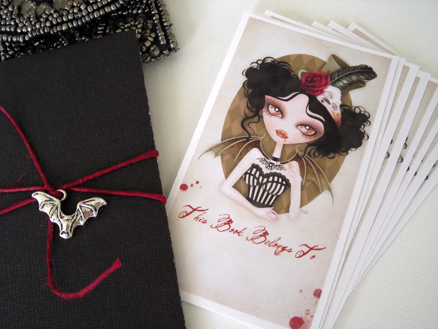 Countess Nocturne Gothic Bookplates Labels Gift Set of 8