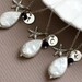 Set of 6 Starfish Necklaces with White Coin Pearl, Lapis, Initial Tag & Sea Star, Silver, Personalized, Bridesmaid Gift, Beach Wedding