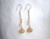 agate and natural stone drop earrings with chain accent
