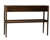 Danish Mid Century Modern style console table with drawers, solid wood walnut, Free continental US shipping