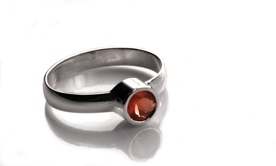 sunlit- sterling silver ring set with sunstone