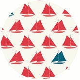 Jay-Cyn Designs for Birch Fabrics Organic, Set Sail, Sailboat Apple, 1 YARD