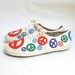Vintage Peace Sign Lace Up Canvas Sneakers. Size 8