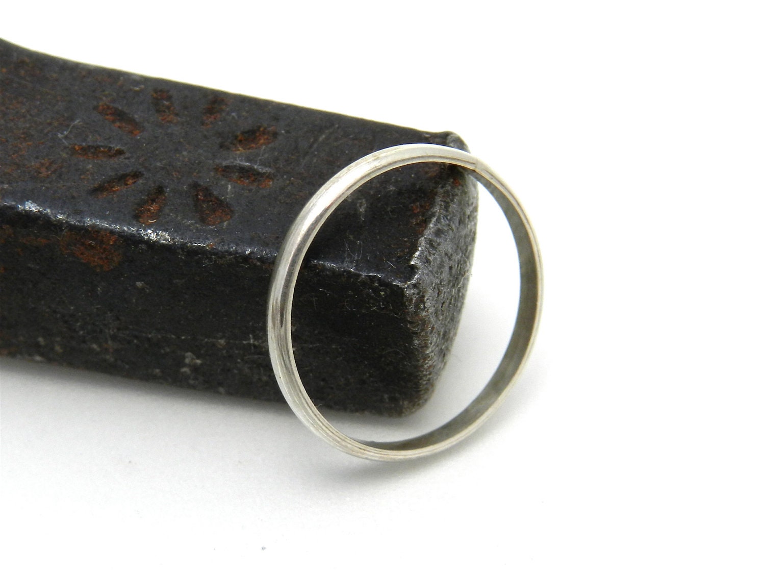 Unisex Handcrafted Sterling Silver Jewellery- Valentine Jewellery, Single Band Unisex. Under 25 Size 7 1/2