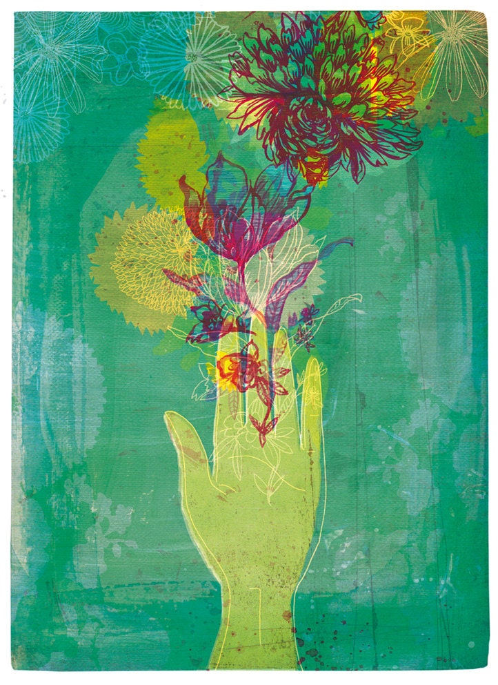 The Gift - archival art print - A4 Sweet William illustration