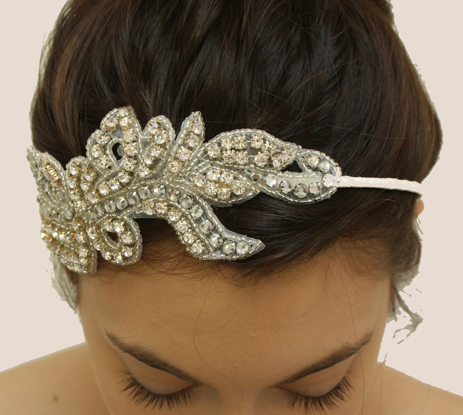 Flapper Inspired Large Rhinestone Hairband