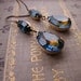DARK NIGHT  sapphire drop earrings vintage blue and topaz rhinestones