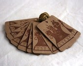 Santa's Sleigh Tags Christmas Holiday Kraft Card Stock Gift Tags Presents Gifts Contemporary Image