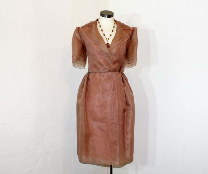 1960s dress / Vintage 60's Travilla NOS Chiffon Party Dress