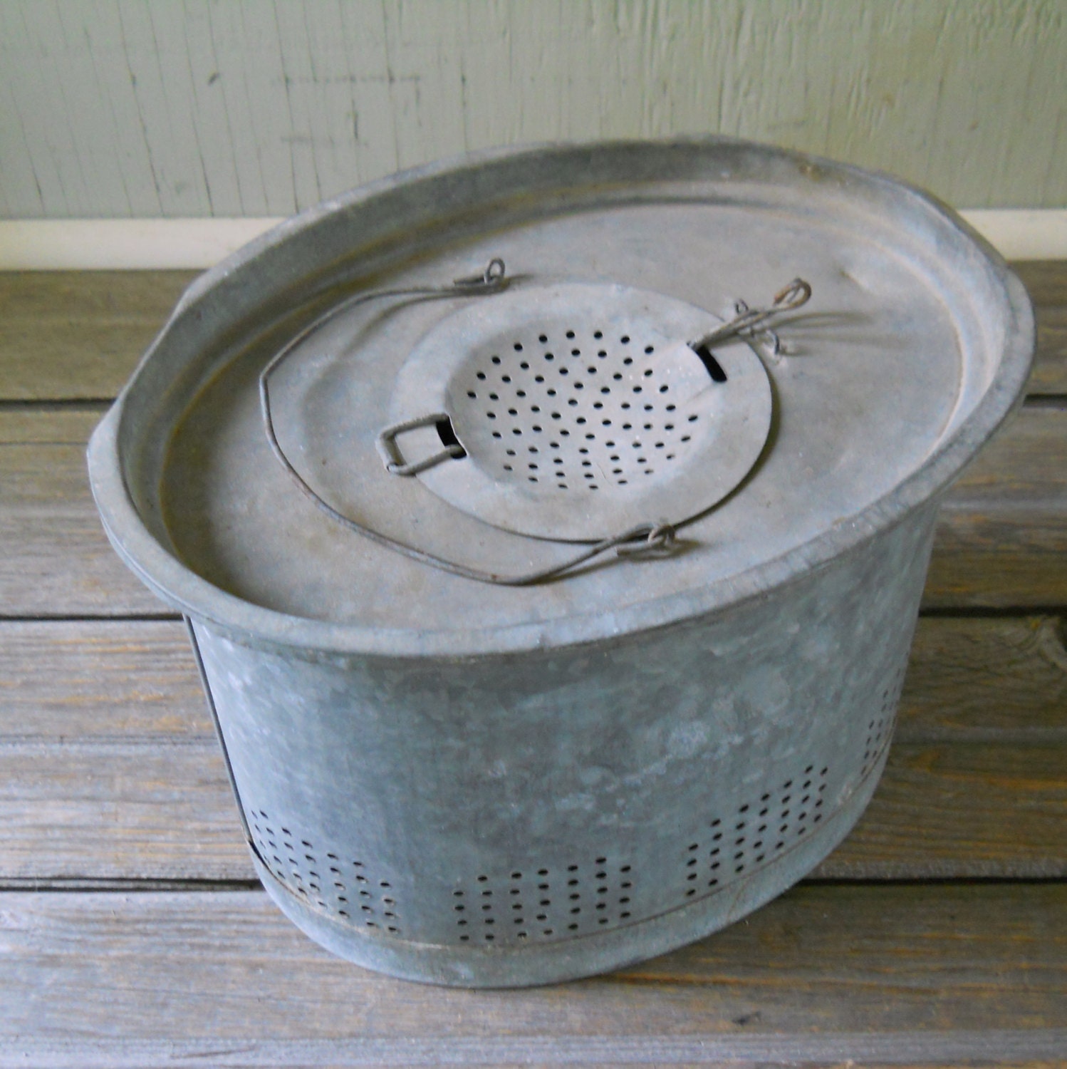 Items similar to Vintage Bait Bucket Inner Pail Oval on Etsy