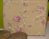 Shabby Mocha Rose - fat quarter - reclaimed sheet fabric