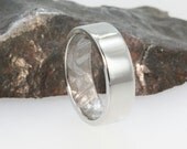 Meteoric Titanium Ring - Gibeon Meteorite Inner Sleeve Solid Masculine Band - Unique  Design
