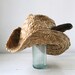 vintage straw cowboy hat. High crown and rolled brim. Unisex Med / Large. Rustic country western fall / 1980s / the PRAIRIE OYSTERS hat