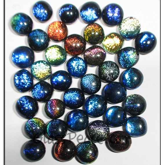 Jewelry Supplies Glass Cabochons dichroic fused cabs - WHOLESALE lot - handmade by Glass Peace (5570)