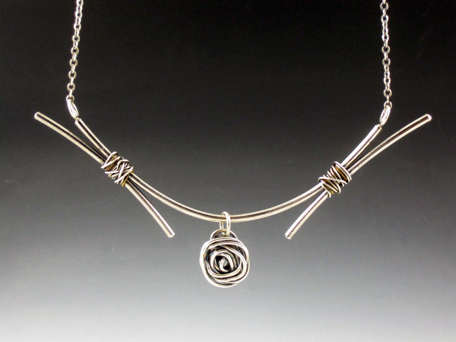 Twig Rose Necklace