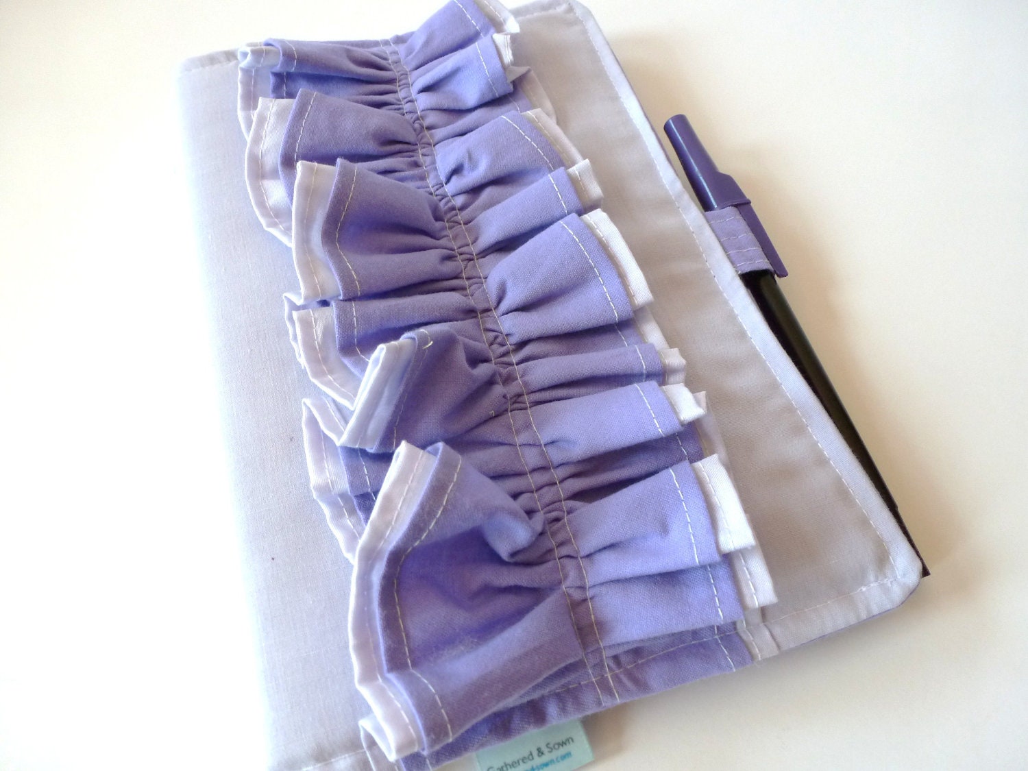 Lavender Ruffled Bible Cover - Custom Fit - Hand Made