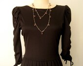 ON SALE 1970s Disco Dress // Little Black Dress // Cross Back
