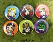 Chibi Avengers 1inch Button Pack