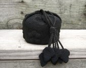 Rare French Black Beaded Victorian Opera Formal Purse Unique and Eccentric Hexagon Design