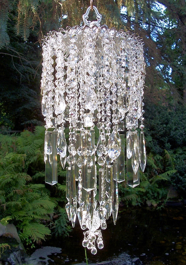 Shimmery Chandelier Vintage Crystal Wind Chime