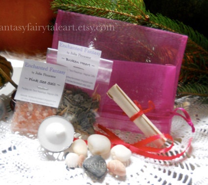 Mend a Broken Heart Love Spell Kit - Spiritual Prayer - Mojo Bag Gris Gris Conjure Protection Candle Magick