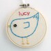 Personalized Monogram Bird Baby Name Embroidery Hoop Initial Baby Shower New Mother Gift Nursery Art