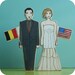 Custom Wedding Cake Toppers Couple with Flags