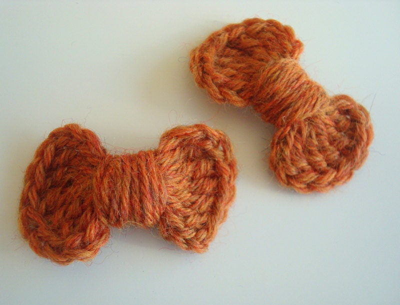 Mini Crochet Bow Hair Clips - Set of 2