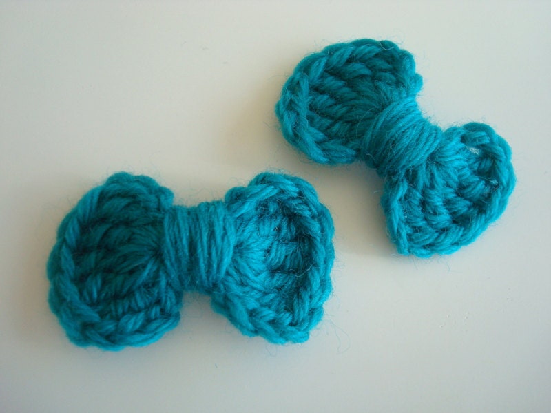 Mini Crochet Bow Hair Clips - Set of 2