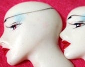 Lady Head Figural Cabochons Vintage Acrylic Reclaimed