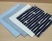 Baby blues mauve white striped darke blue cotton handkerchief hankies reusable hankies kleenex eco-friendly