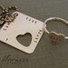 i carry your heart. LARGE SQUARE keychain and sterling silver HEART ring (Intertwine)