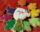 11 felt Christmas cookies boxed and ready to ship