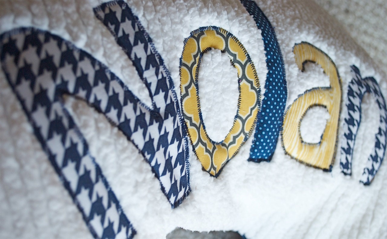 Monogrammed Nursing Pillow Cover in NAUTICAL, Personalized with Your Baby boy's First Name, Chenille and Minky, boppy (TM) not included