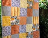 40X56 Grey & Marigold Flea Market Fancy quilt Made to Order