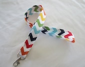 Bold Rainbow Chevron ID Badge Lanyard