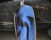 Dichroic fused glass pendant  - plum, merlot, gray and blue fused glass jewelry (by Meagan Chaney Gumpert)