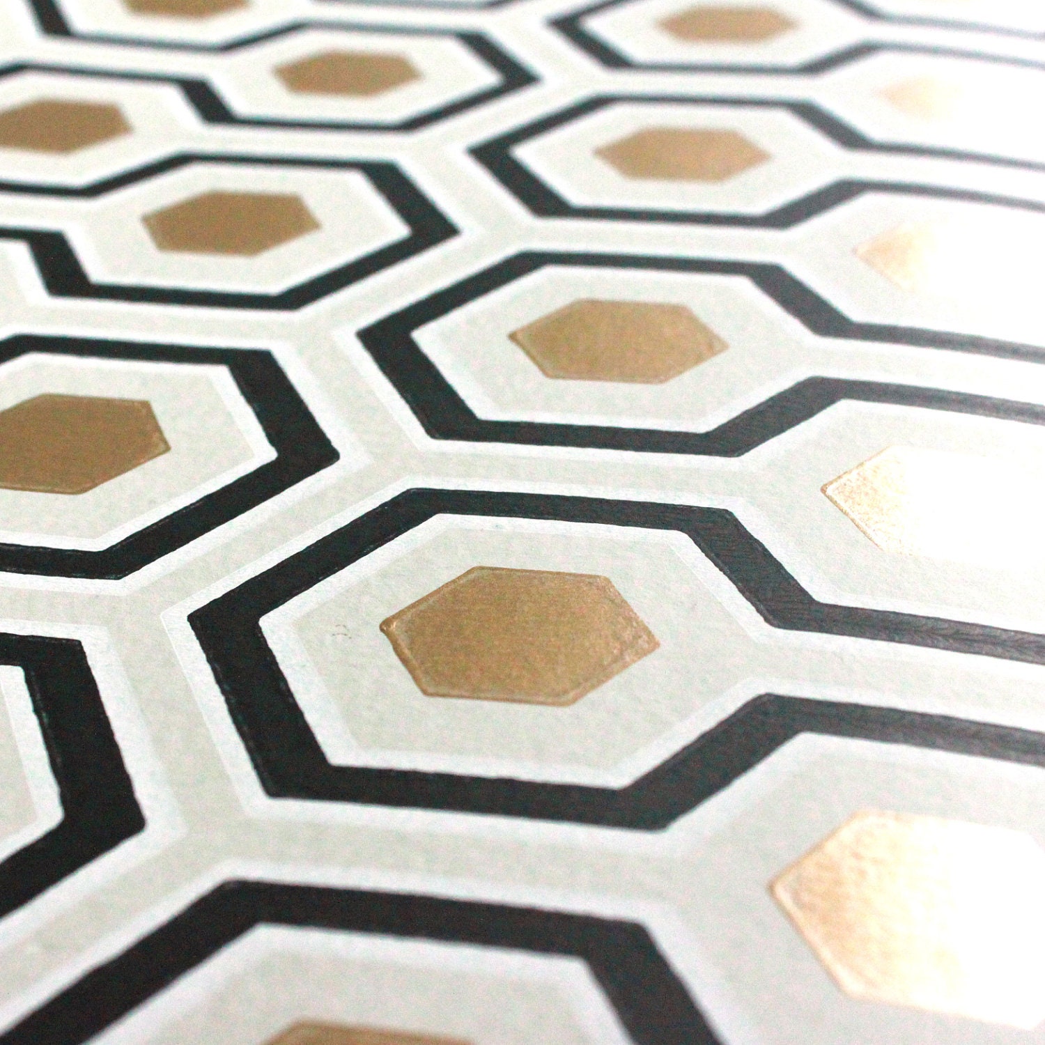 David Hicks Hexagon Wall Paper - By The Yard