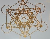 Metatron's cube sacred geometry copper vinyl decal