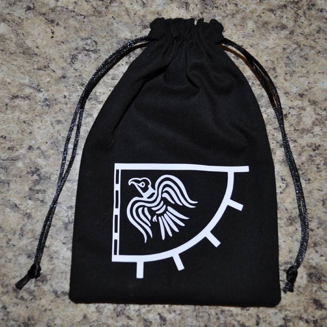 Viking Raven banner rune dice bag