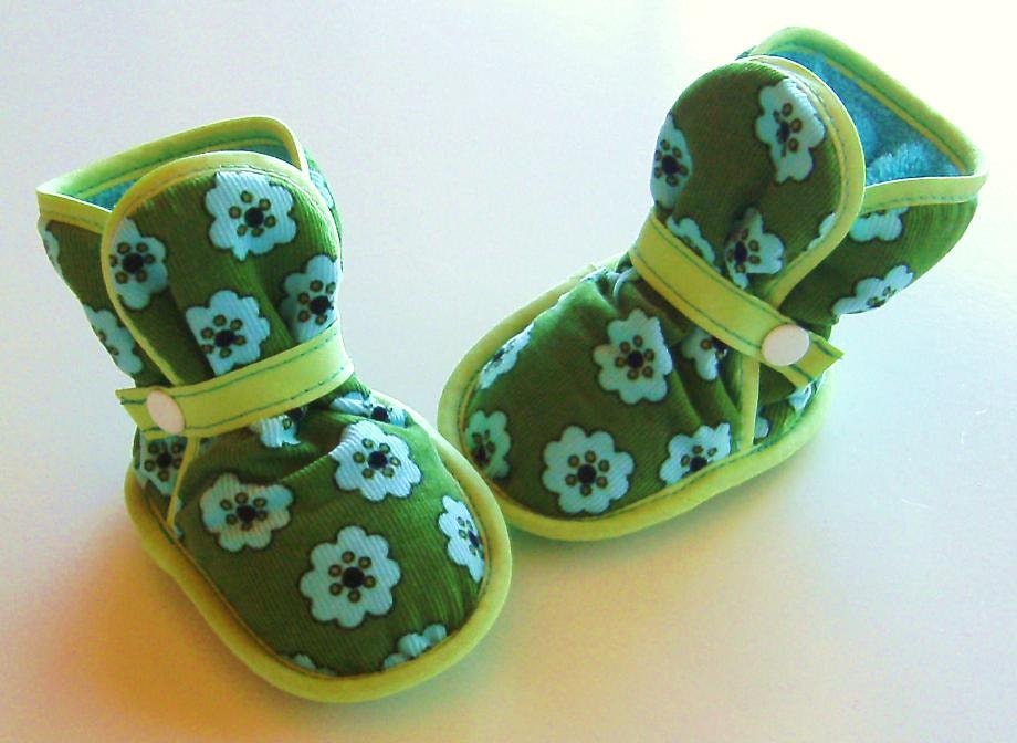 My baby is graduating :) Enter code - WOOHOO13 - for 30% off entire order - Lime, Turquoise, Green Corduroy Booties - slippers, shoes, kid's
