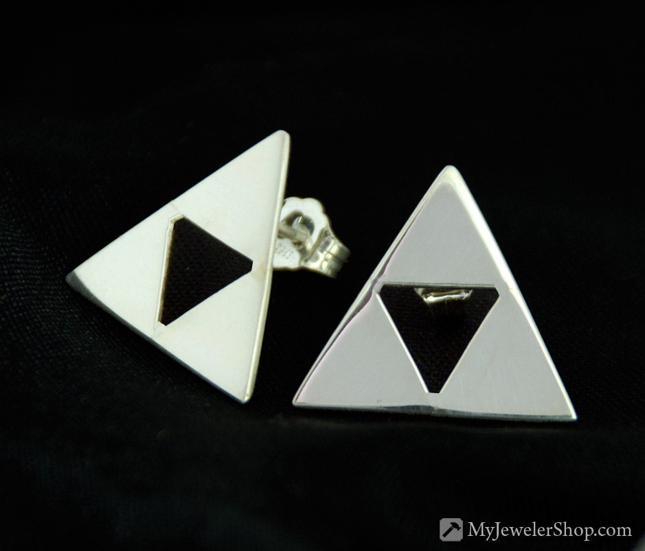 Triforce Earrings Sterling Silver