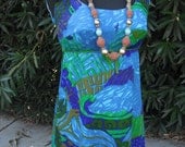 Vintage 60's/70's Hawaiian Print Dress by Karen Ann Made in Hawaii // Long Dress // Hawaiian Hostess Dress