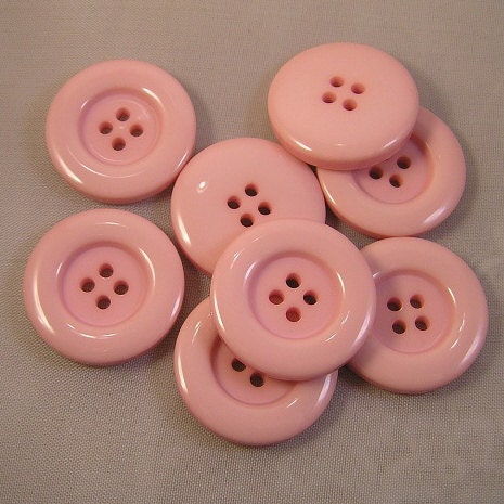 8 Light Pink 1 inch 4 Hole Buttons