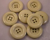 8 Ecru 1 inch 4 Hole Buttons Light Tan