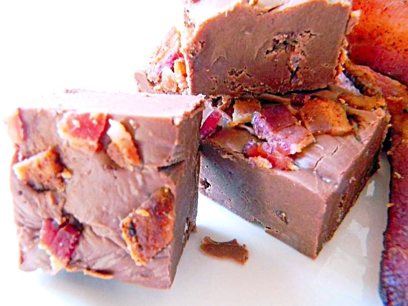 Julie's Fudge - Milk Chocolate Maple BACON - 6 PIECES (1/2 pound)